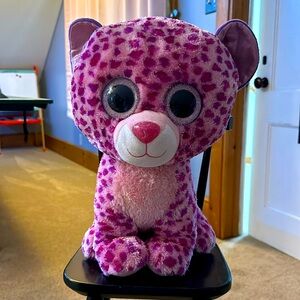 Pink cheetah stuffed animal